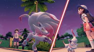 Two Pokemon walking outside of their Pokeball.