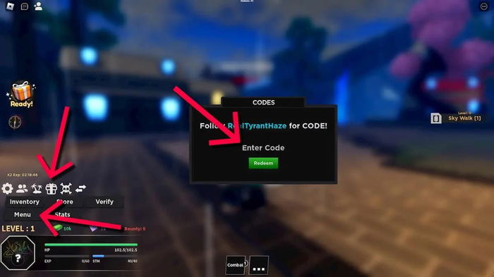 image shot how to redeem code in Haze Piece