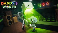 A big monster facing lil girl with lights in Dandy's World