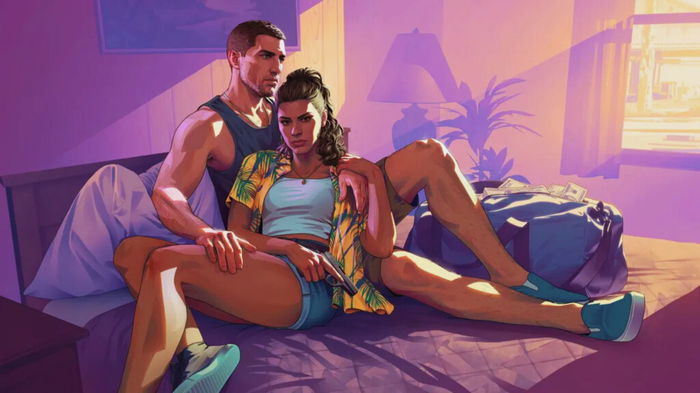 Jason and Lucia setting down on bed in GTA 6